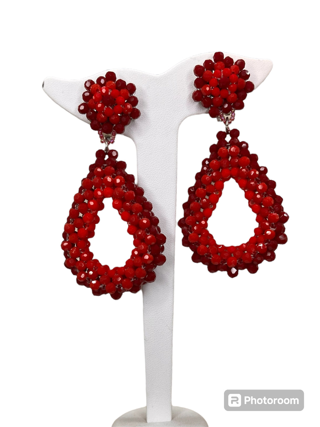 Orecchini Goccia Rossa Argento