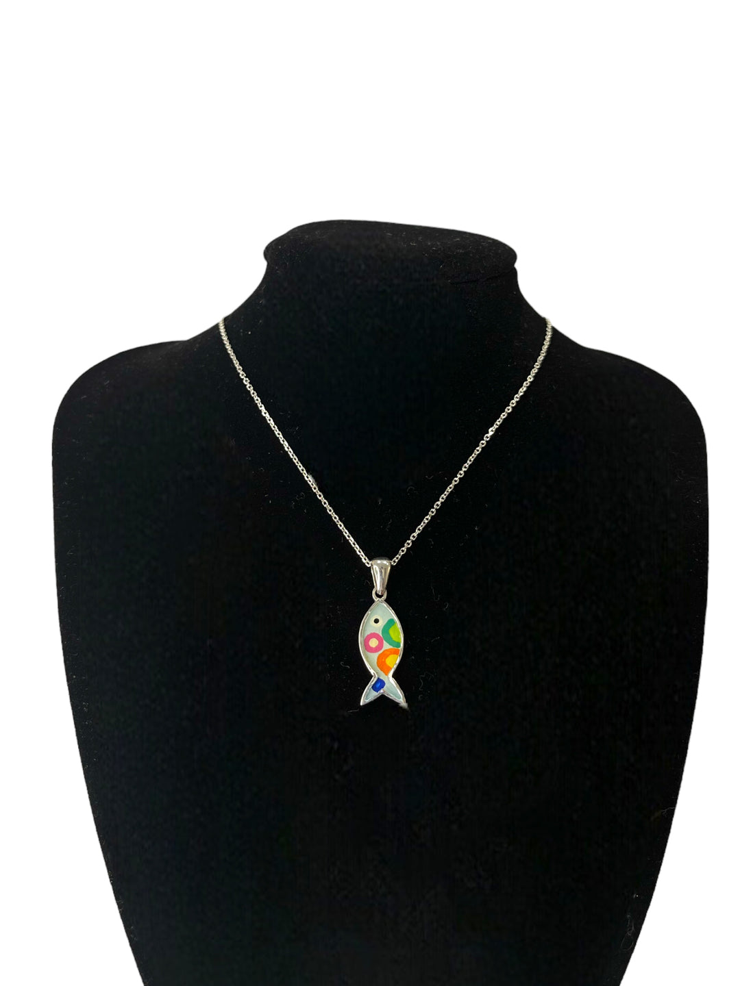 Collana Pesce Smaltato Argento