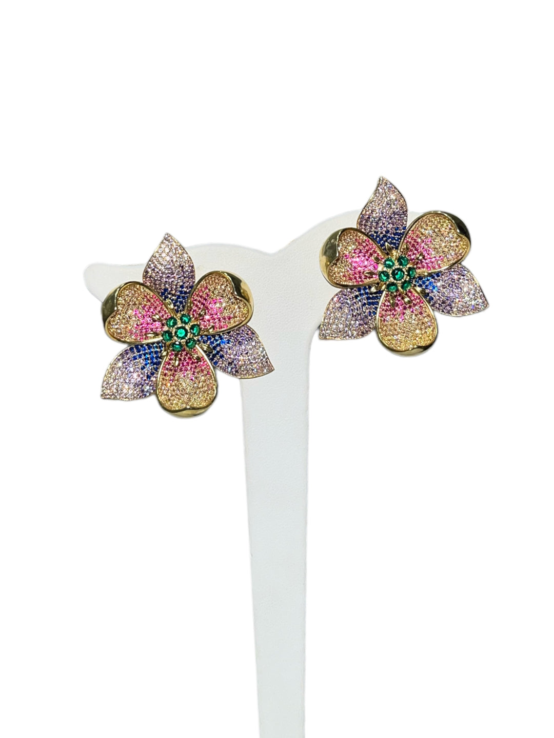 Orecchini Flowers Multicolor Argento