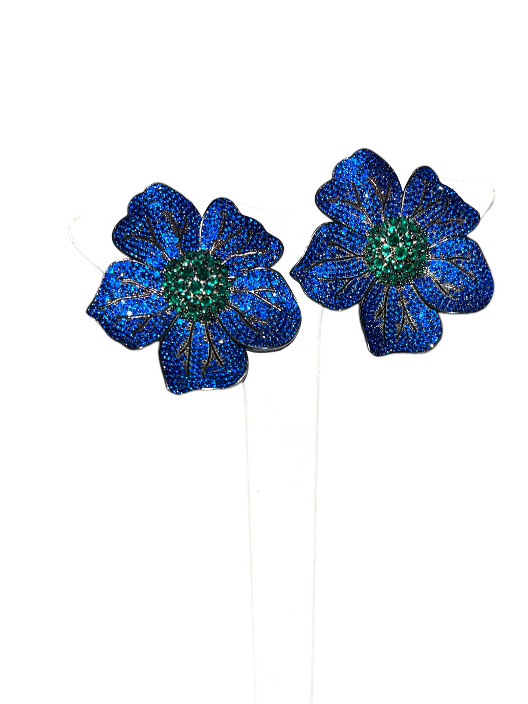 Orecchini Flowers Blu Argento