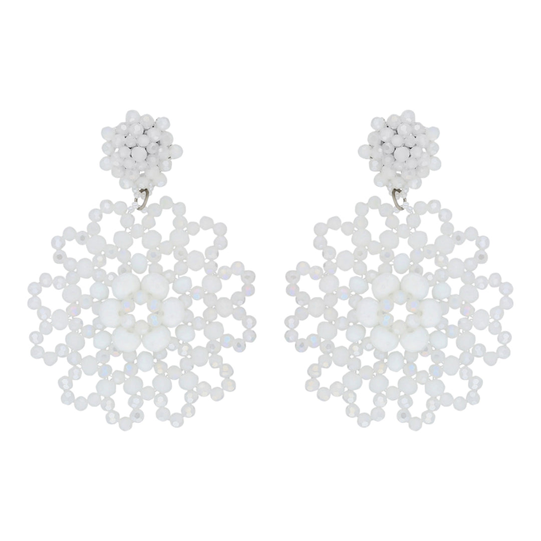 Orecchini Sunflower Bianco Argento