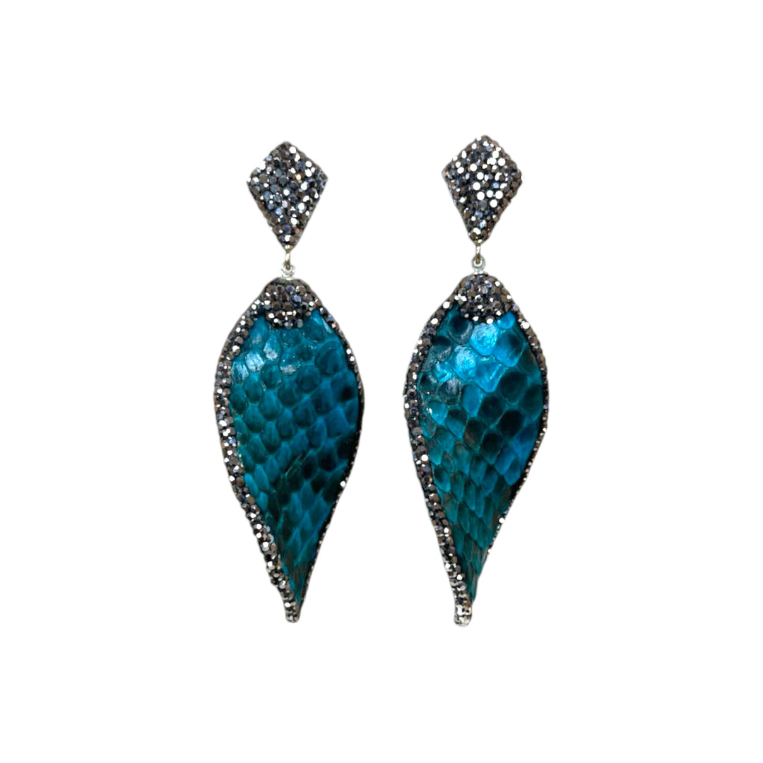 Orecchini Twist In Pitone Turchese Argento