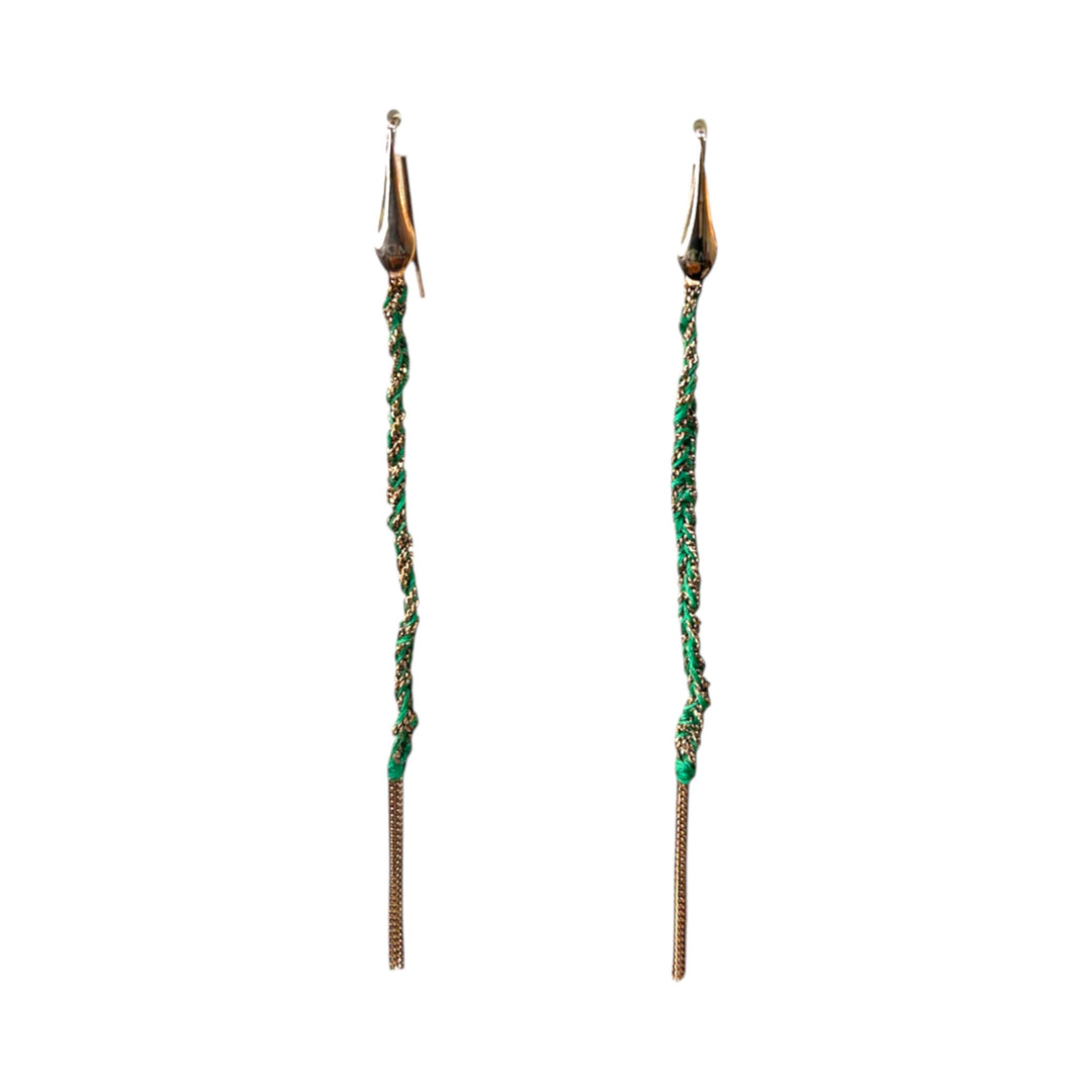 Orecchini twist Verde Chiaro Argento