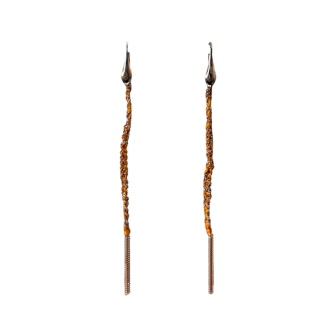 Orecchini Twist Arancione Argento
