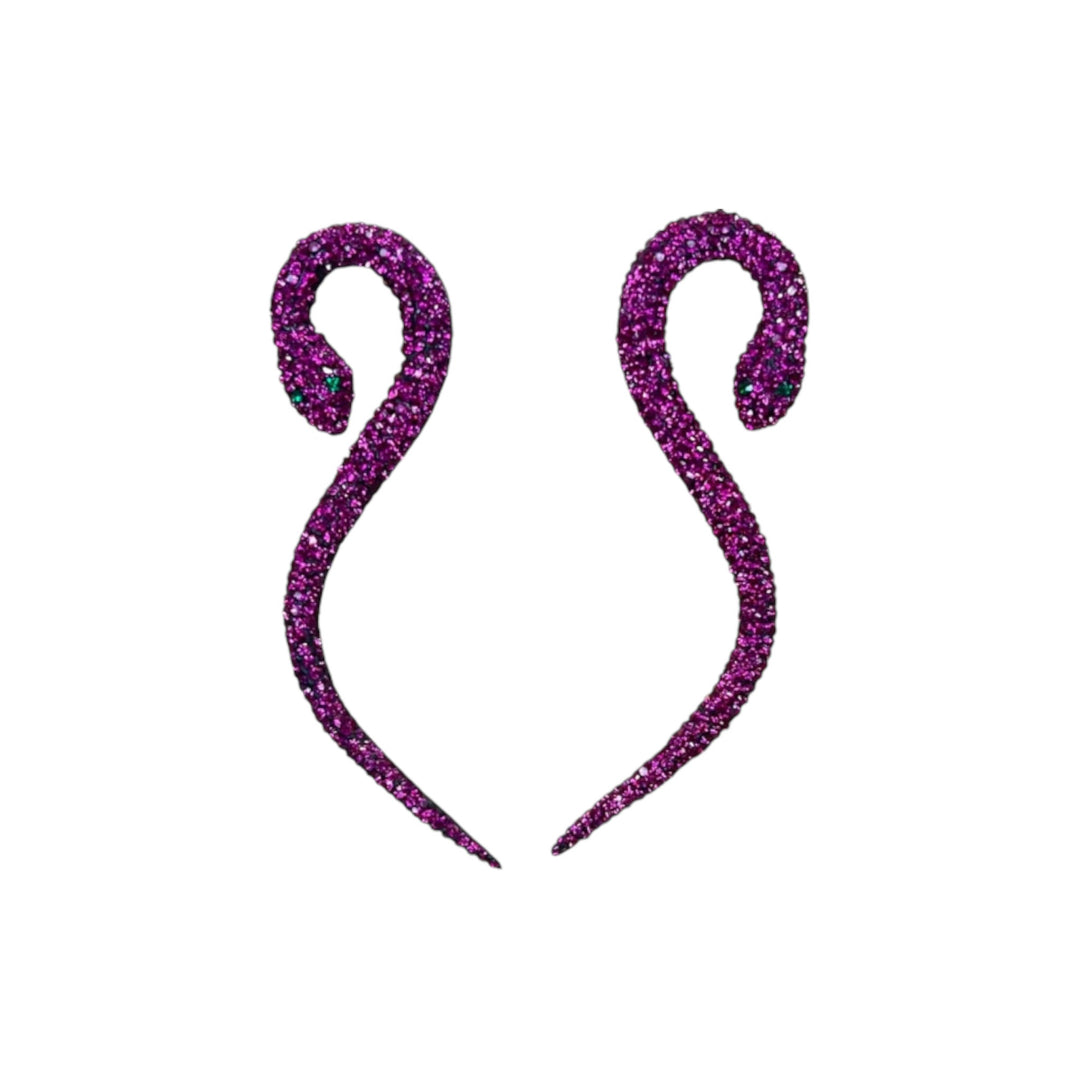 Orecchini Serpente Rosso Argento