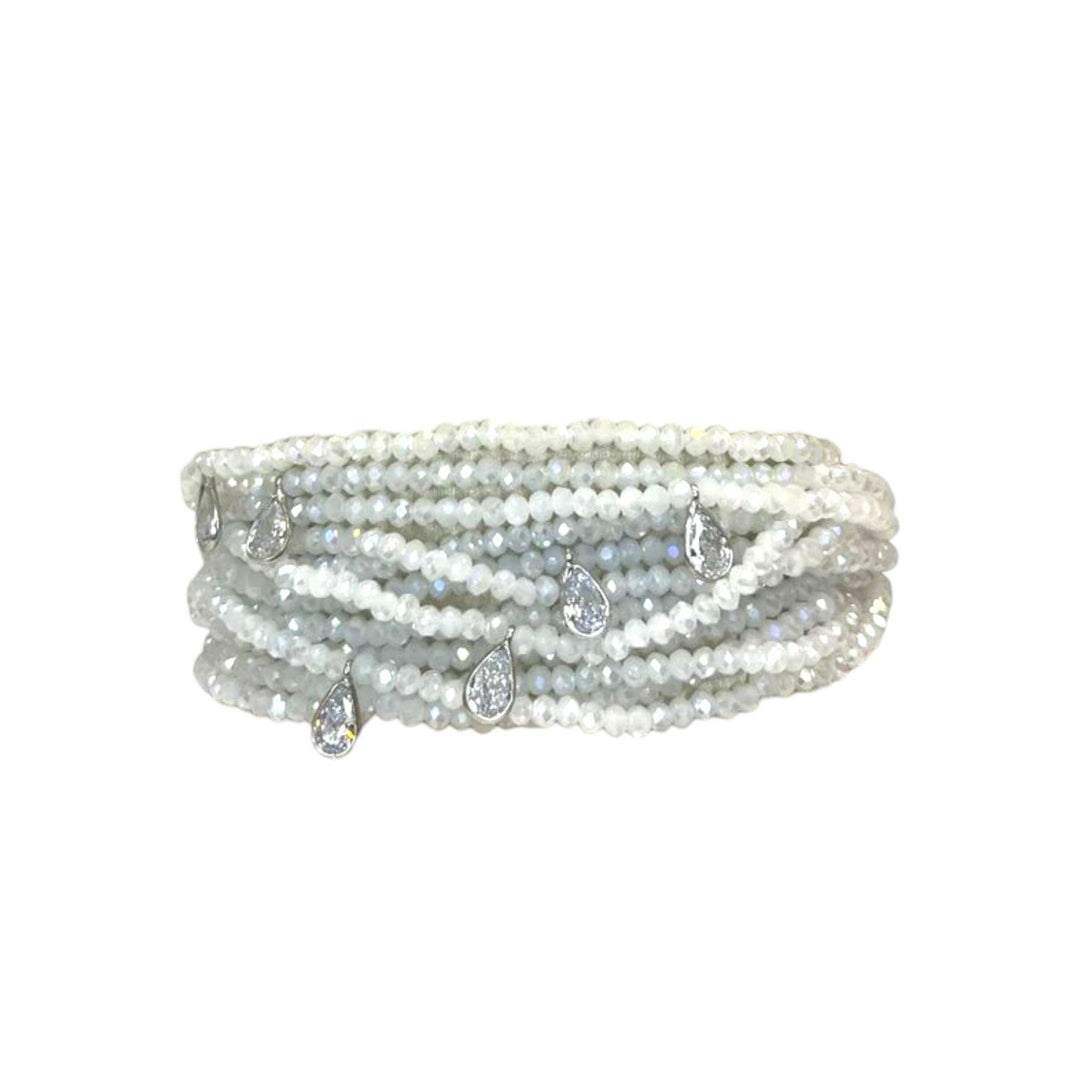 Bracciale Multifilo Bianco Argento