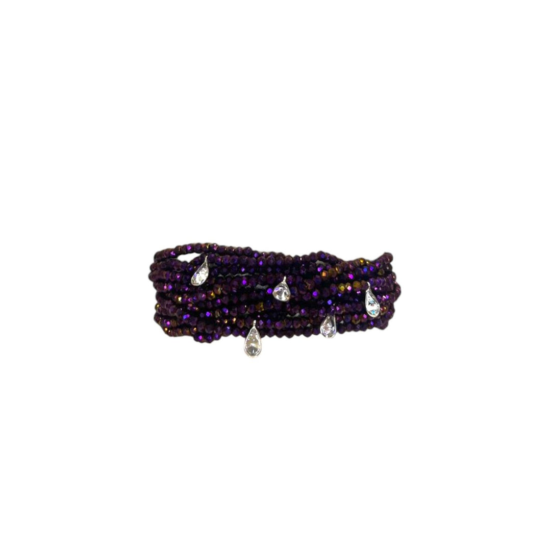 Bracciale Multifilo Viola Argento