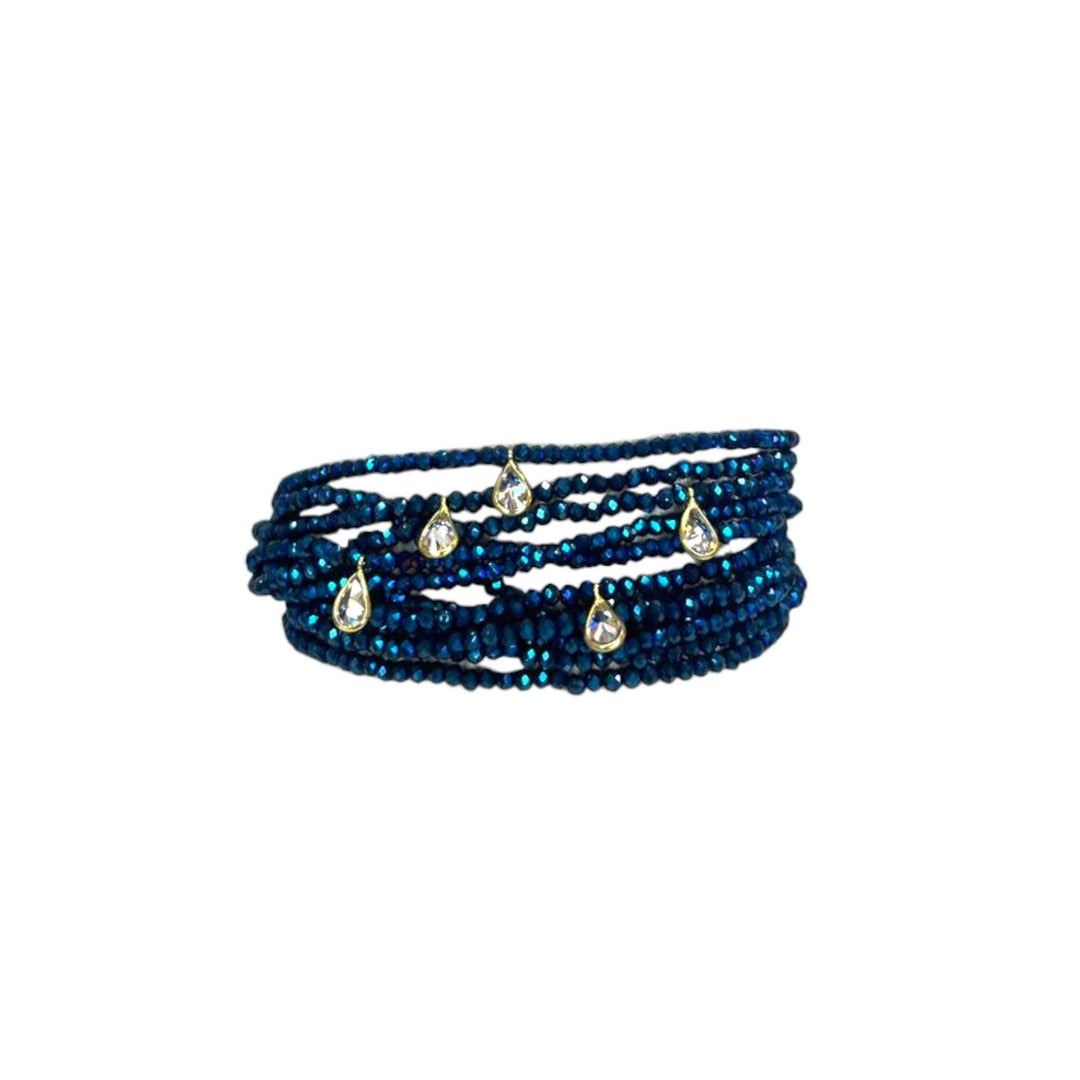 Bracciale Multifilo Blu Argento