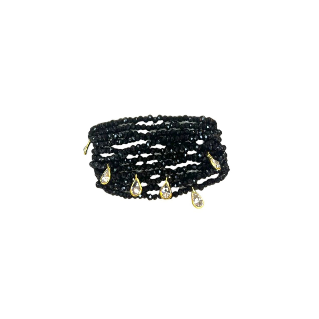 Bracciale Multifilo Nero Argento