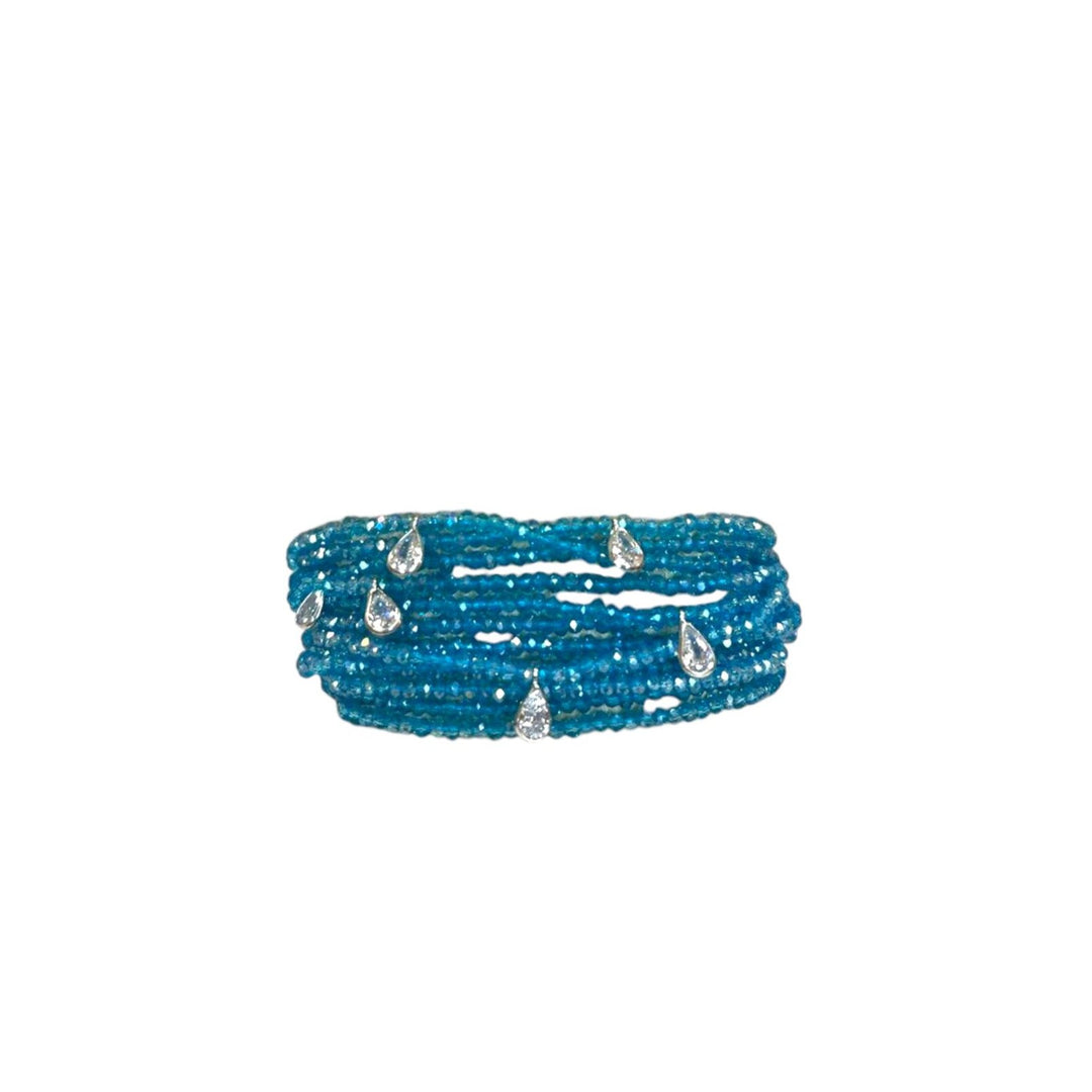 Bracciale Multifilo Celeste Argento
