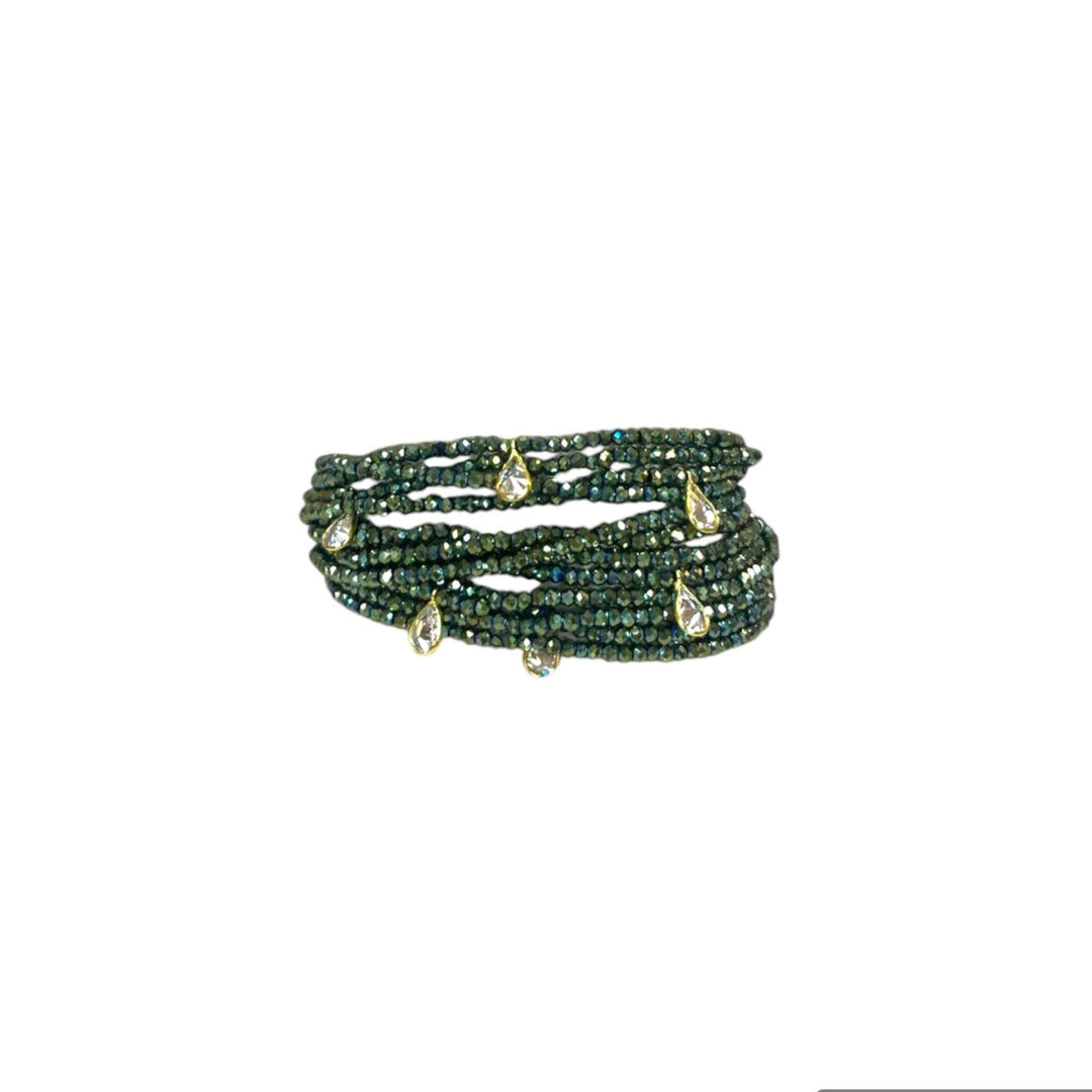 Bracciale Multifilo Verde Militare Argento