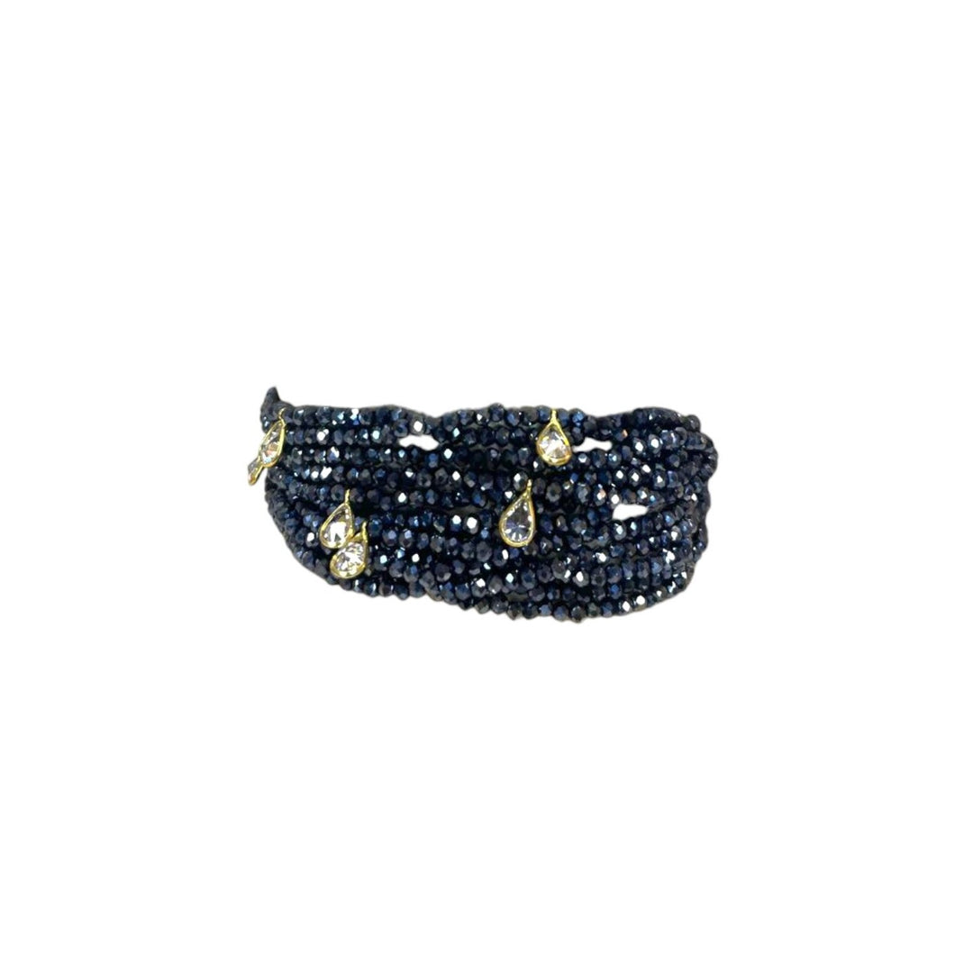 Bracciale Multifilo Grigio Scuro Argento