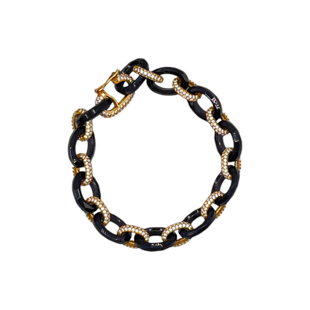 Bracciale vintage Groumette Dorato Zirconato Argento
