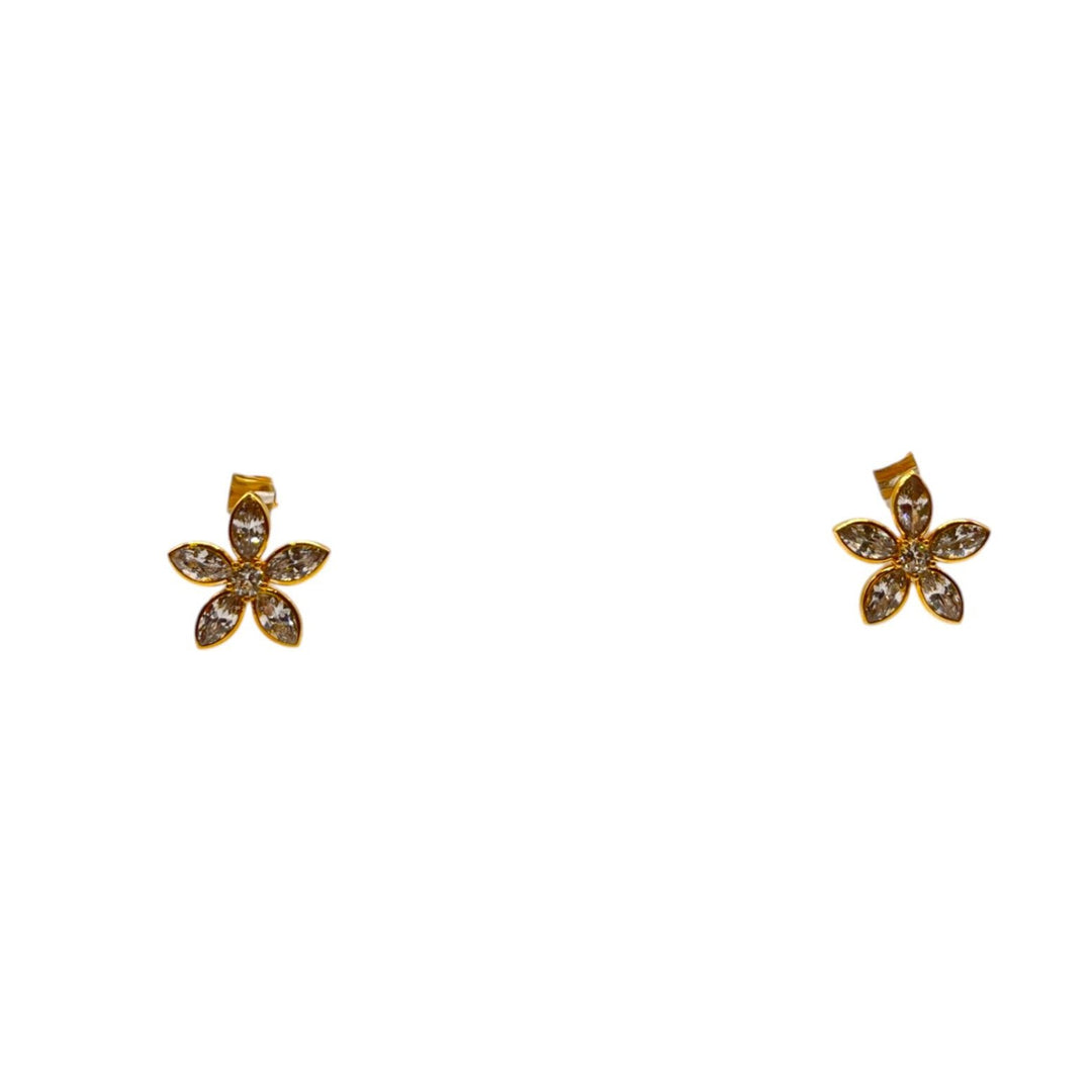 Orecchini Fiore Dorato Argento
