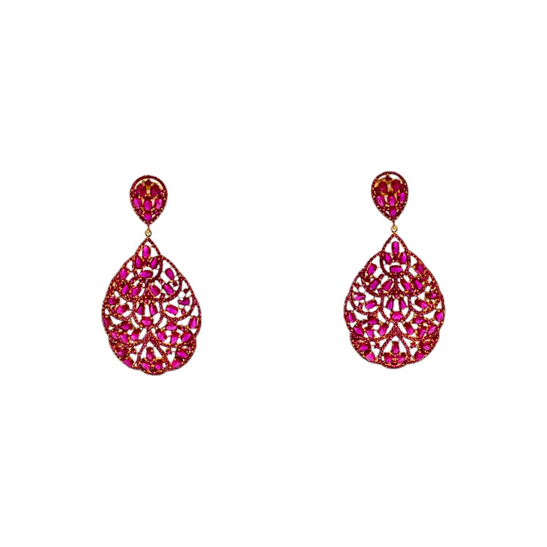 Orecchini Mandala Fucsia Argento