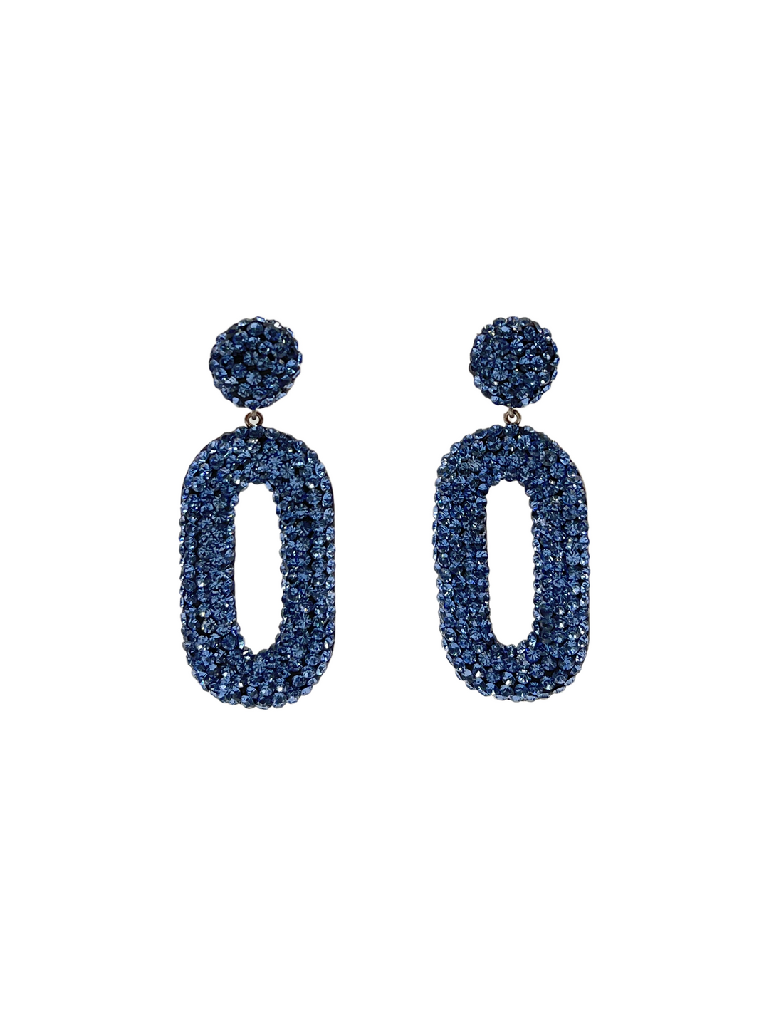 Orecchini Rettangolari Crystal Turchese Argento